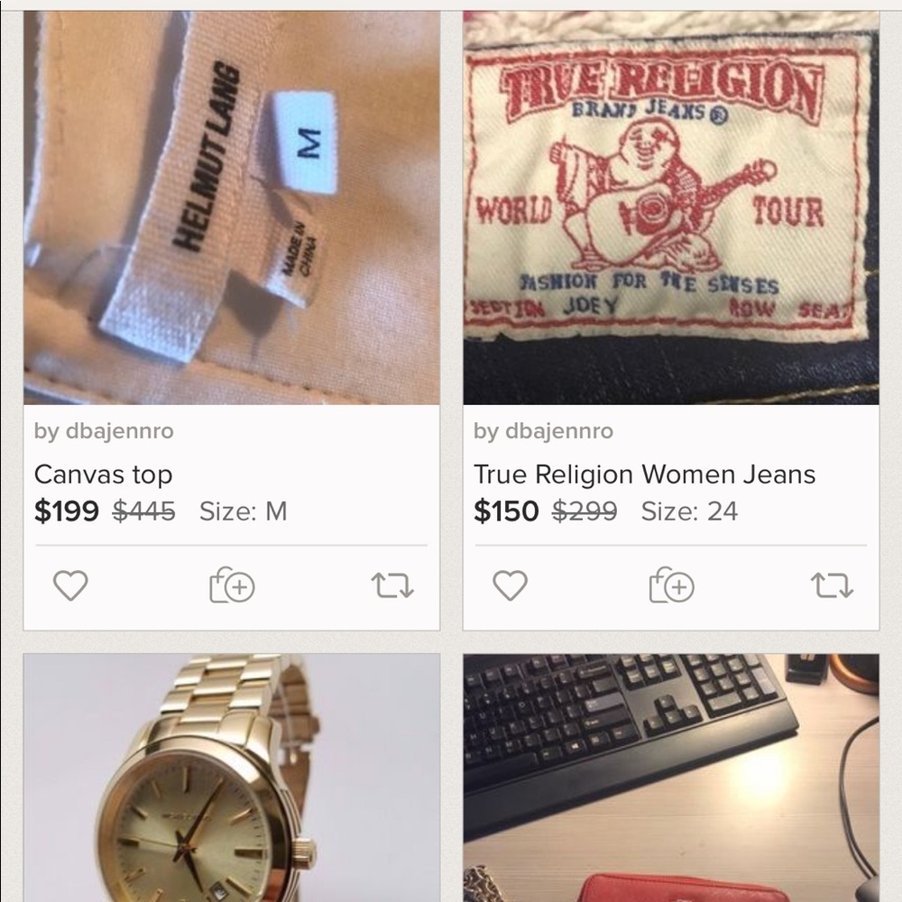 True religion jeans, MK watch, cell phone accessor